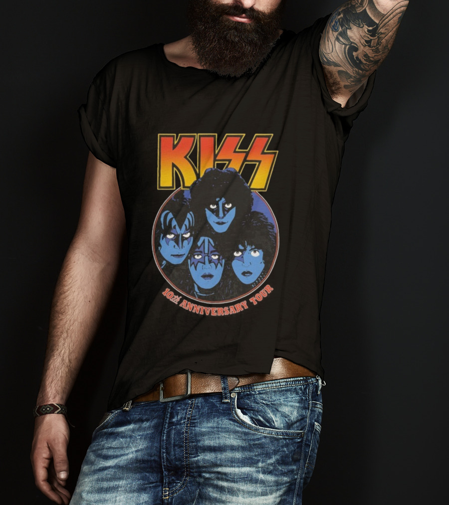 Kiss 10th Anniversary Tour Klassics 2025 Band Faces T-Shirt