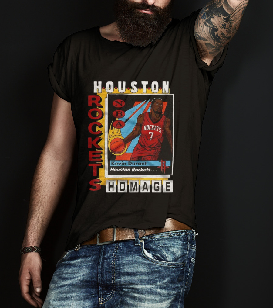 Kevin Durant Houston Rockets NBA Homage Trading Card T-Shirt