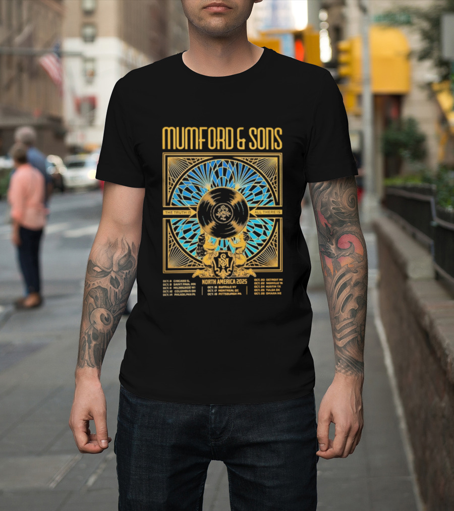 Mumford & Sons 2025 North America Tour Chicago New York San Francisco Denver Dates T-Shirt