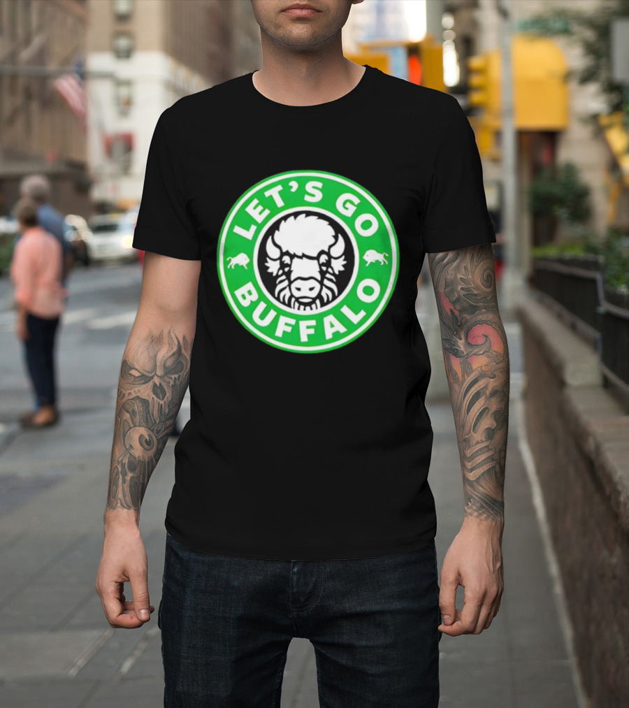 Let's Go Buffalo Green Circle Bison Badge T-Shirt