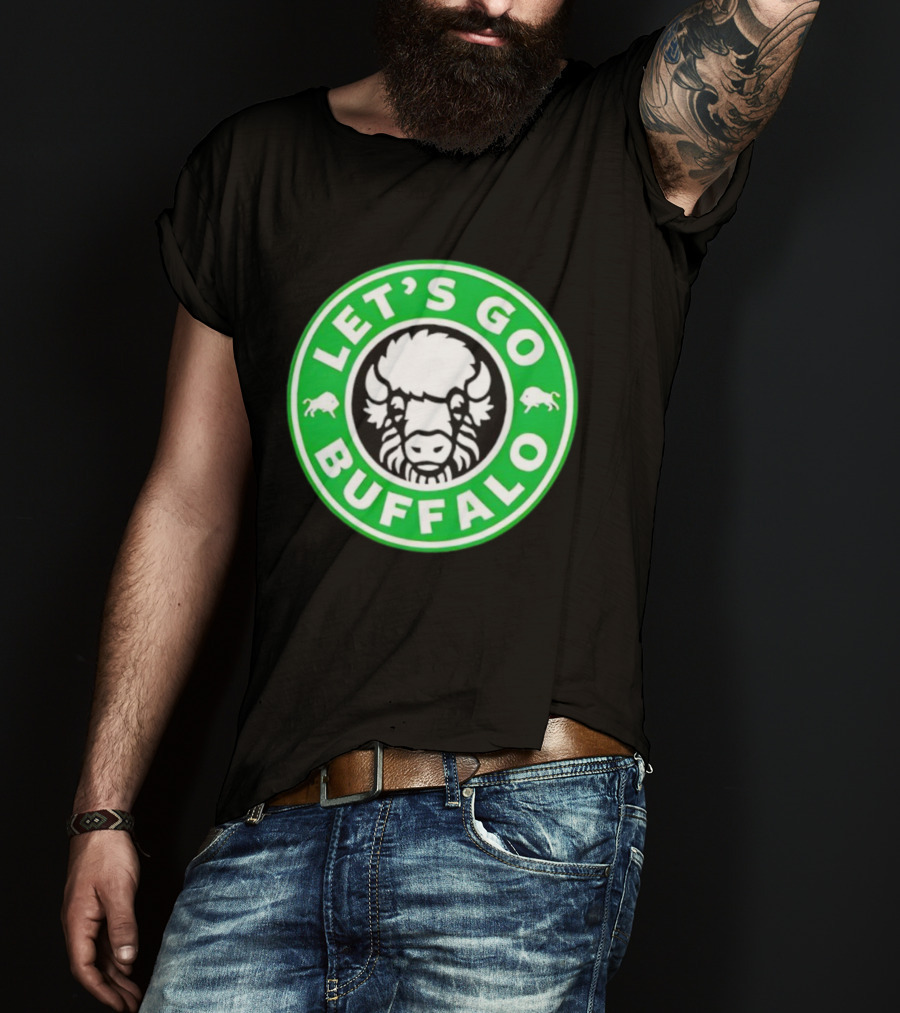 Let's Go Buffalo Green Circle Bison Badge T-Shirt