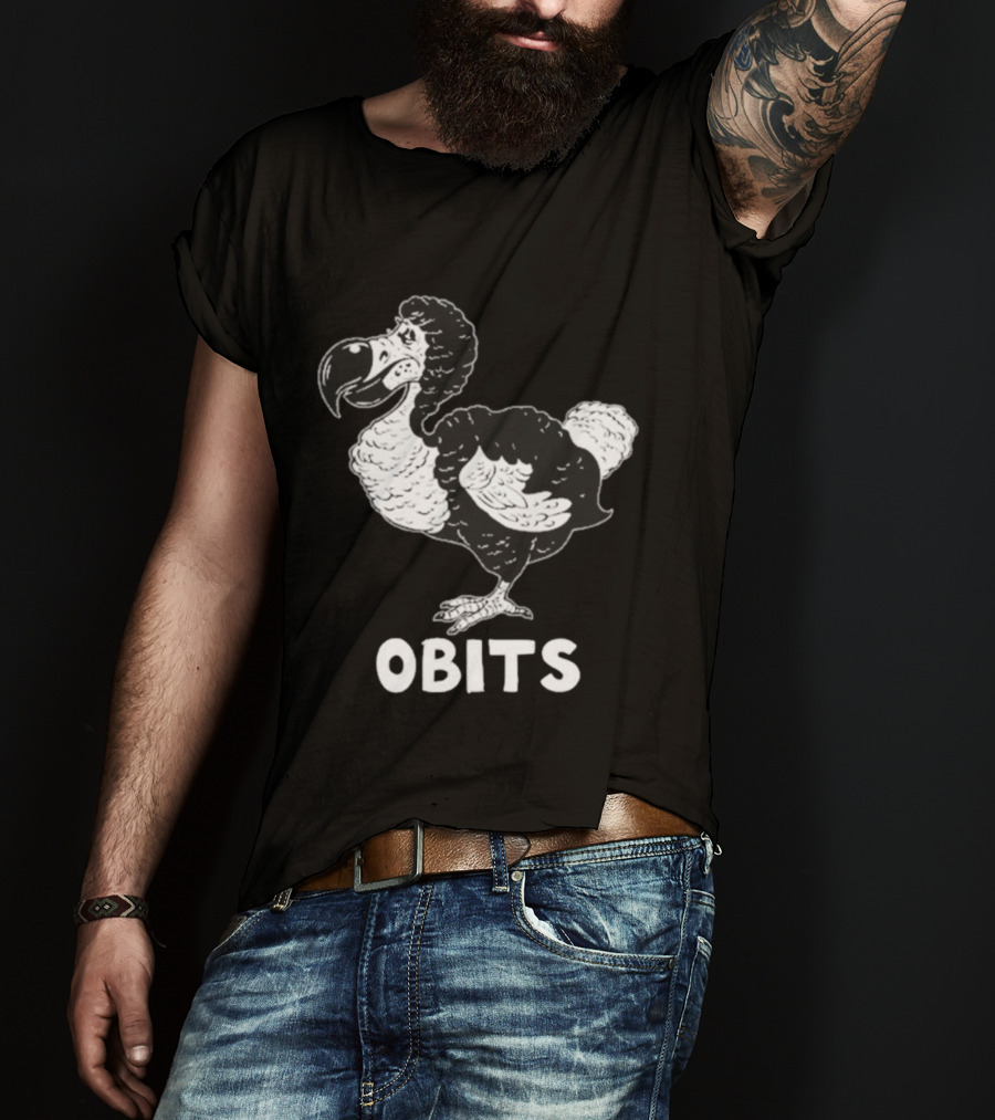 OBITS Dodo Bird Black And White Cartoon T-Shirt