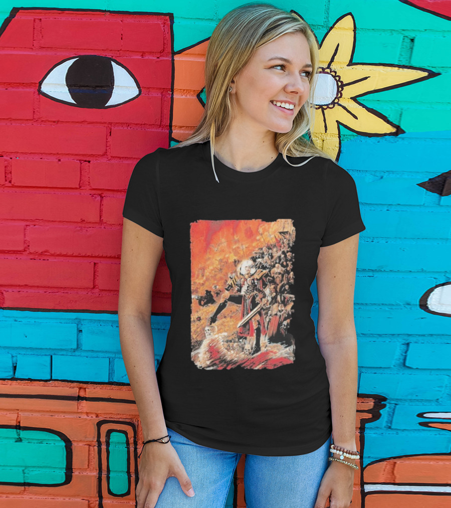 Warhammer Grimdark Canoness Veridyan Battle Scene Fantasy Artwork T-Shirt