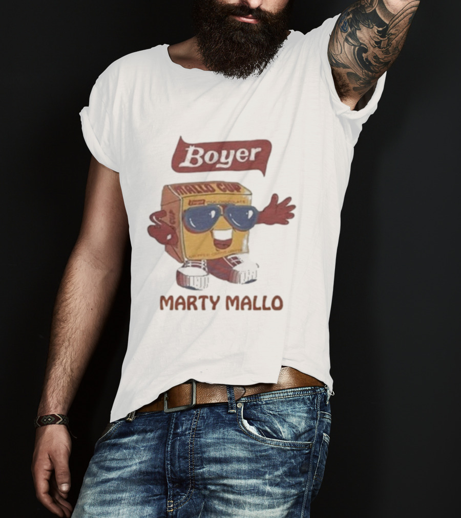 Boyer Mallo Cup Marty Mallo Character With Sunglasses T-Shirt