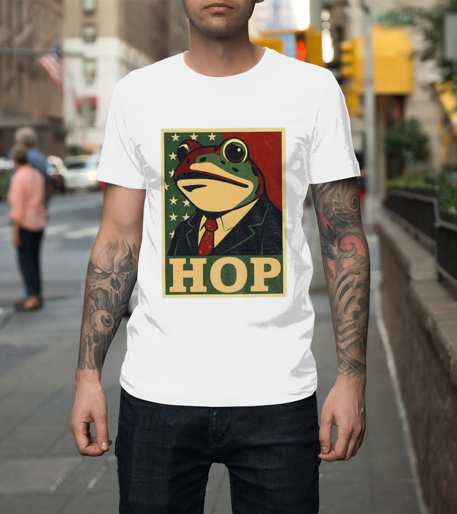 Frog HOP Portland Protest Anti ICE Anti Fascism American Flag T-Shirt