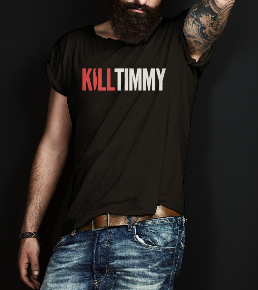 KILL TIMMY Knife Lettering Red White Contrast T-Shirt