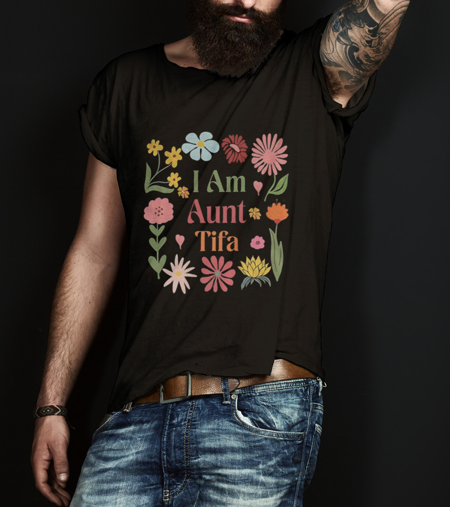 I Am Aunt Tifa Floral Vintage Anti Trump T-Shirt