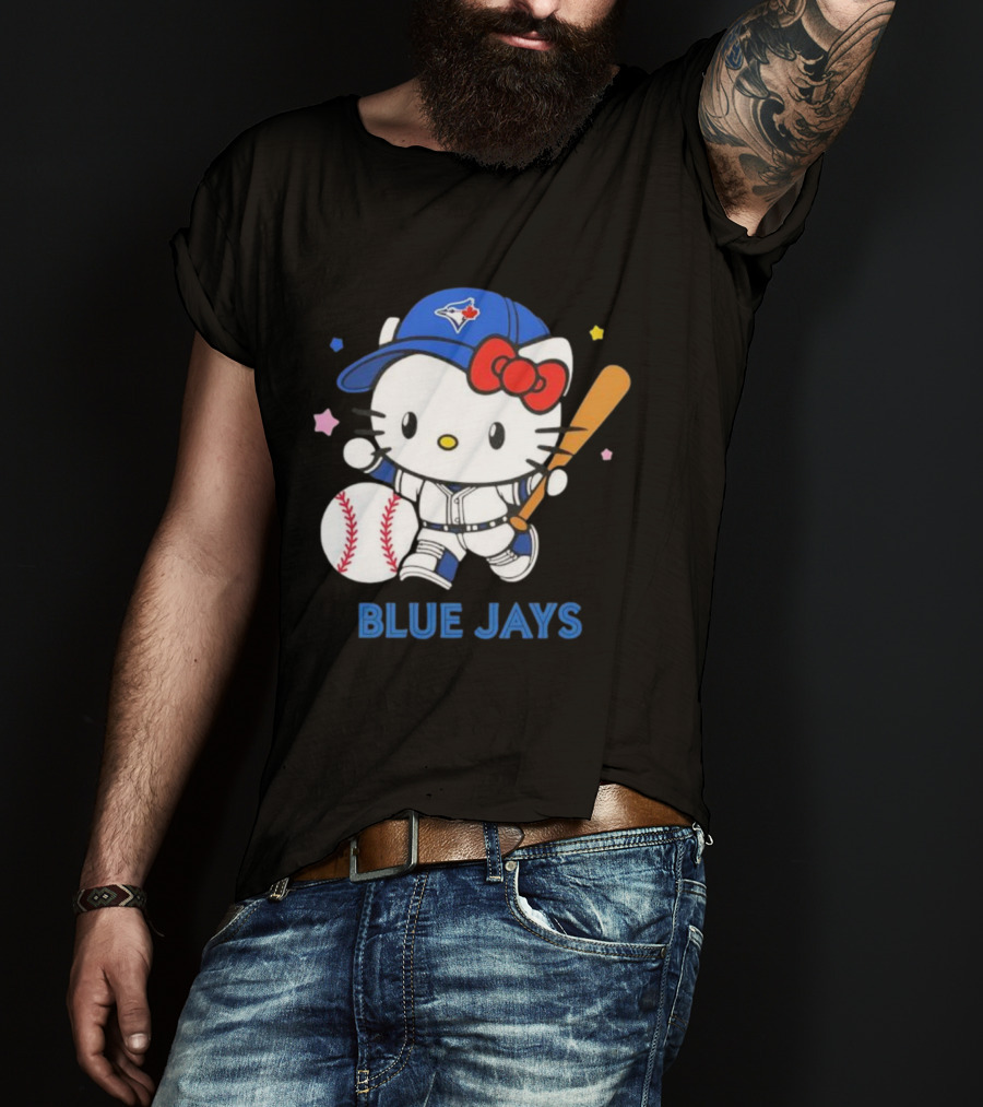Toronto Blue Jays Hello Kitty Baseball Player Collaboration T-Shirt