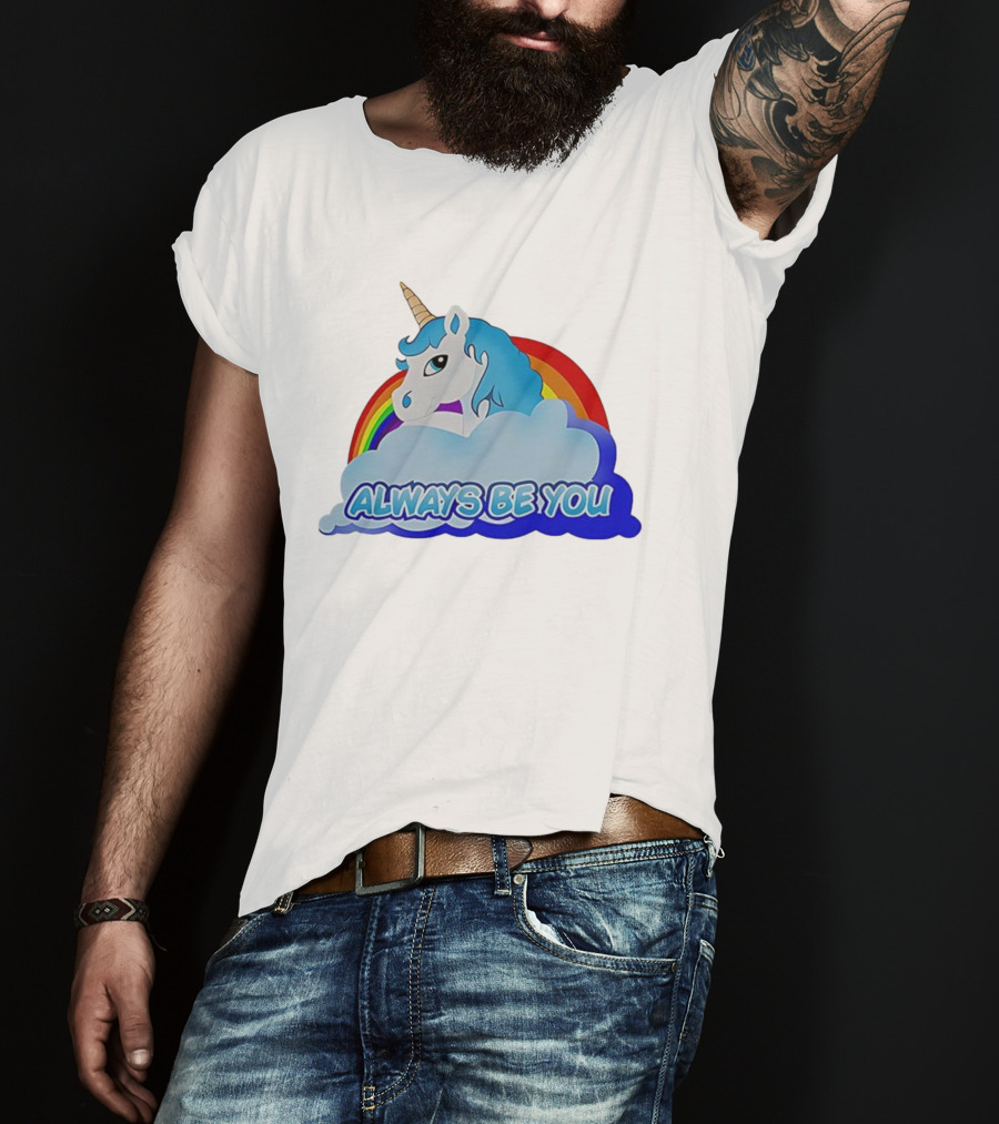 Rainbow Unicorn Always Be You Cloud Icon T-Shirt