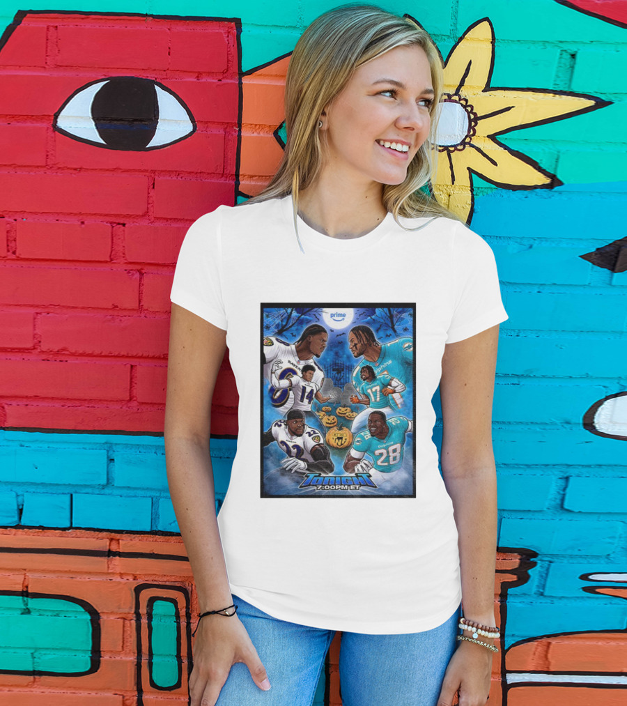 Baltimore Ravens Vs Miami Dolphins Halloween 2025 NFL Prime Tonight 7:00PM ET T-Shirt