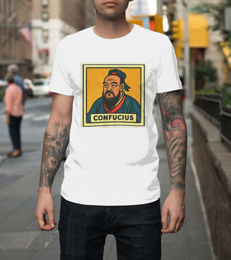 Confucius Retro Comic Style Chinese Philosopher Art T-Shirt