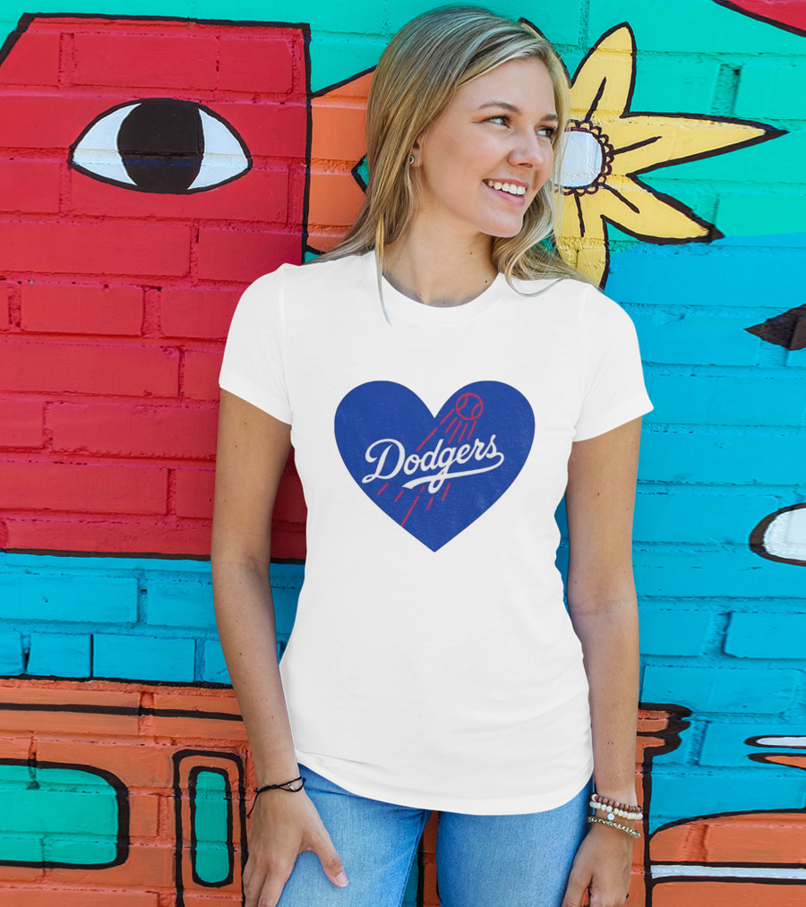 Los Angeles Dodgers Heart MLB Baseball World Series 2025 T-Shirt