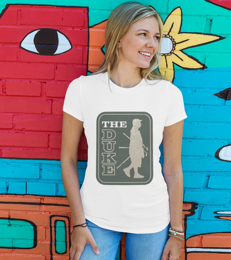The Duke Golf Silhouette Smoking Golfer In Hat Retro Style T-Shirt