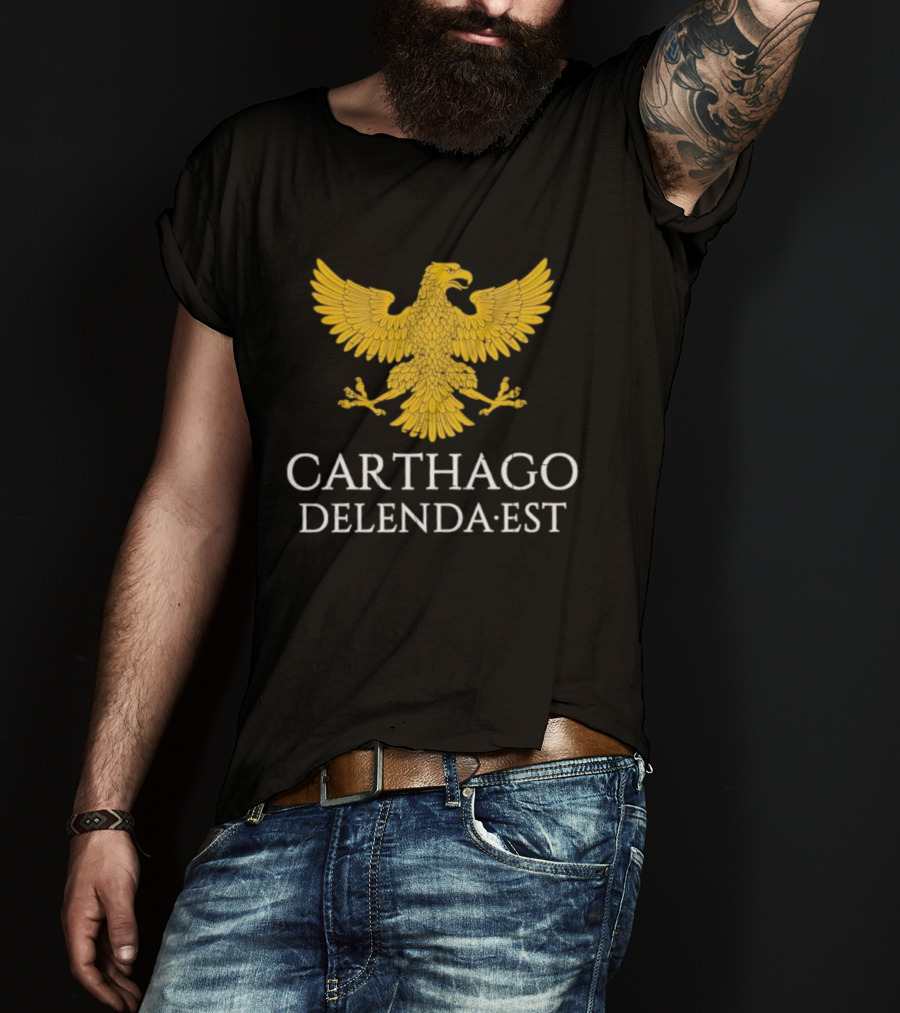 Carthago Delenda Est Roman Eagle Emblem T-Shirt