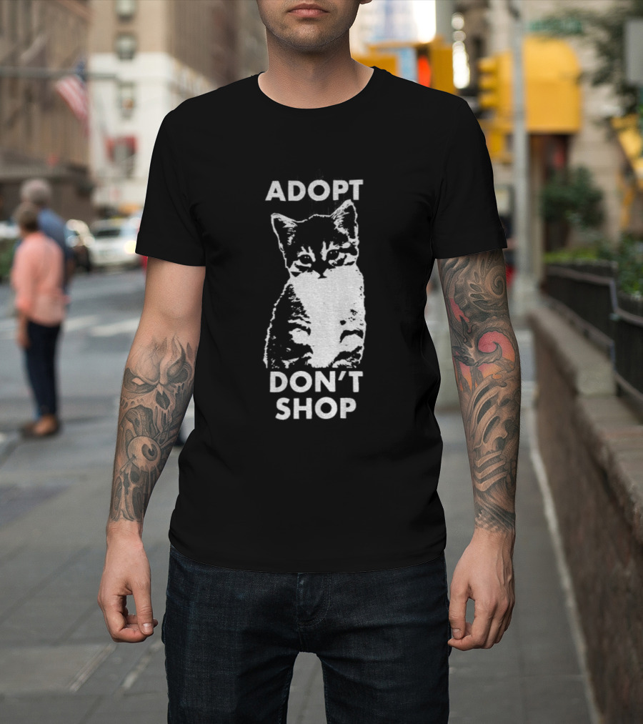 Adopt Don't Shop Vintage Cute Cat T-Shirt