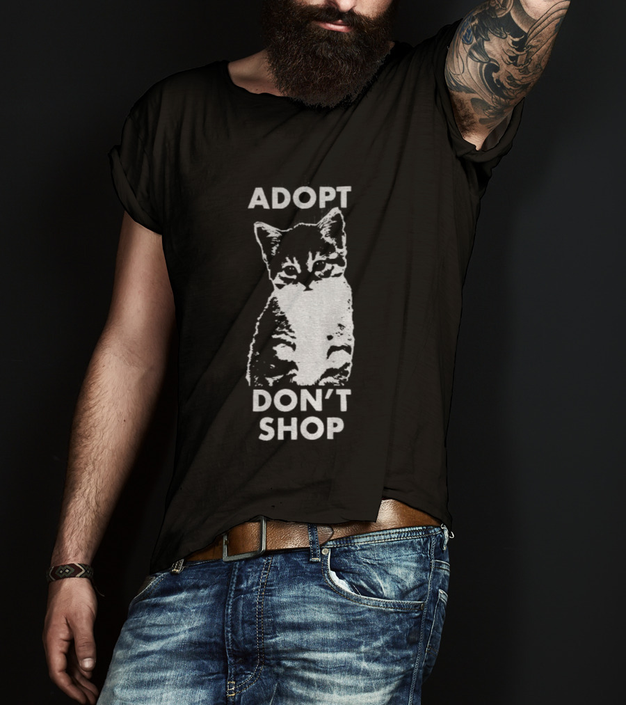 Adopt Don't Shop Vintage Cute Cat T-Shirt