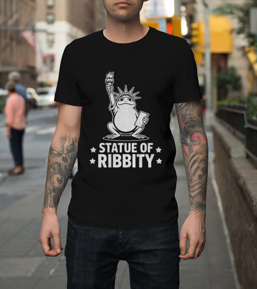 Portland Frog Statue of Liberty Ribbity Political Humor T-Shirt