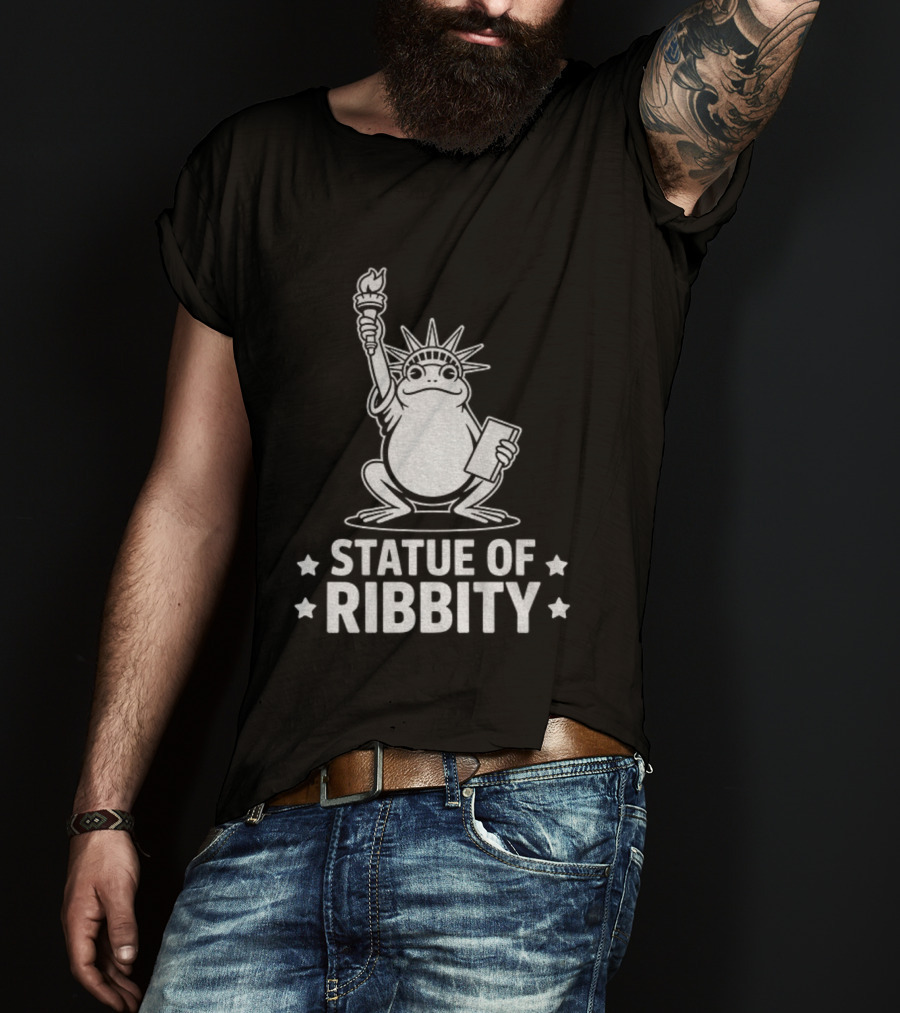 Portland Frog Statue Of Liberty Ribbity Political Humor T-Shirt