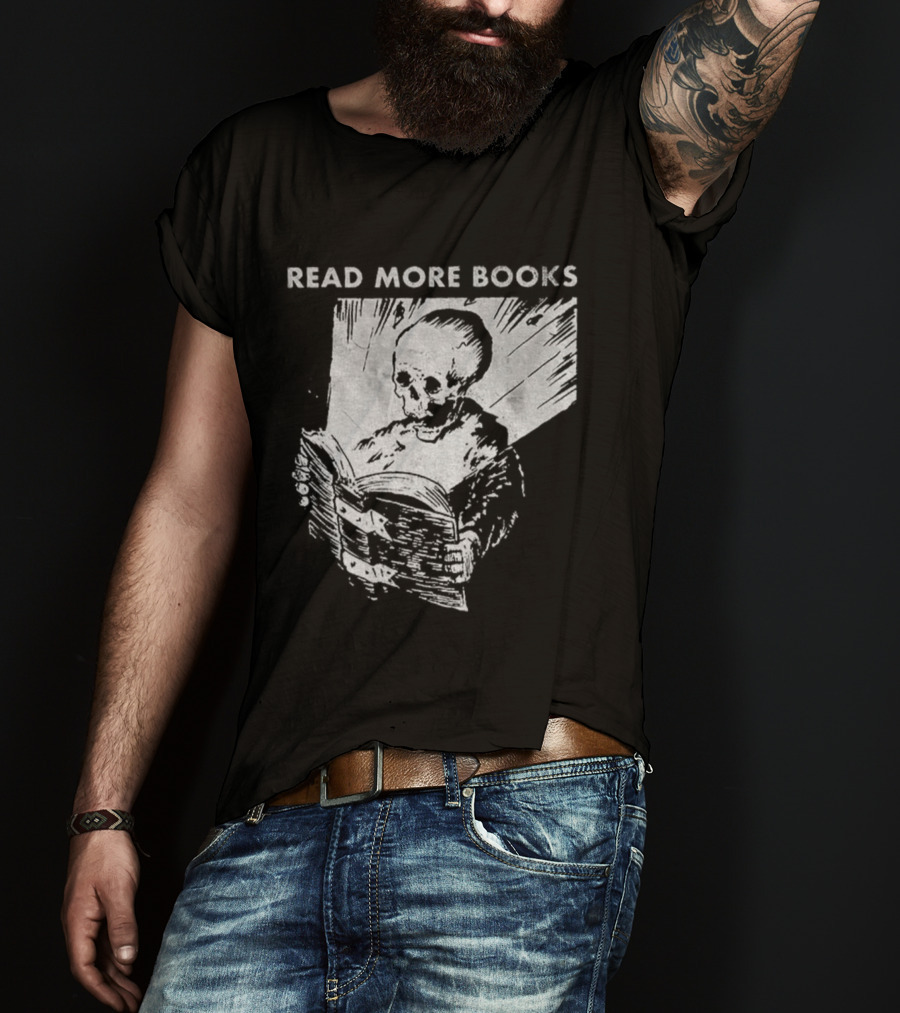 Read More Books Skeleton Vintage Style T-Shirt