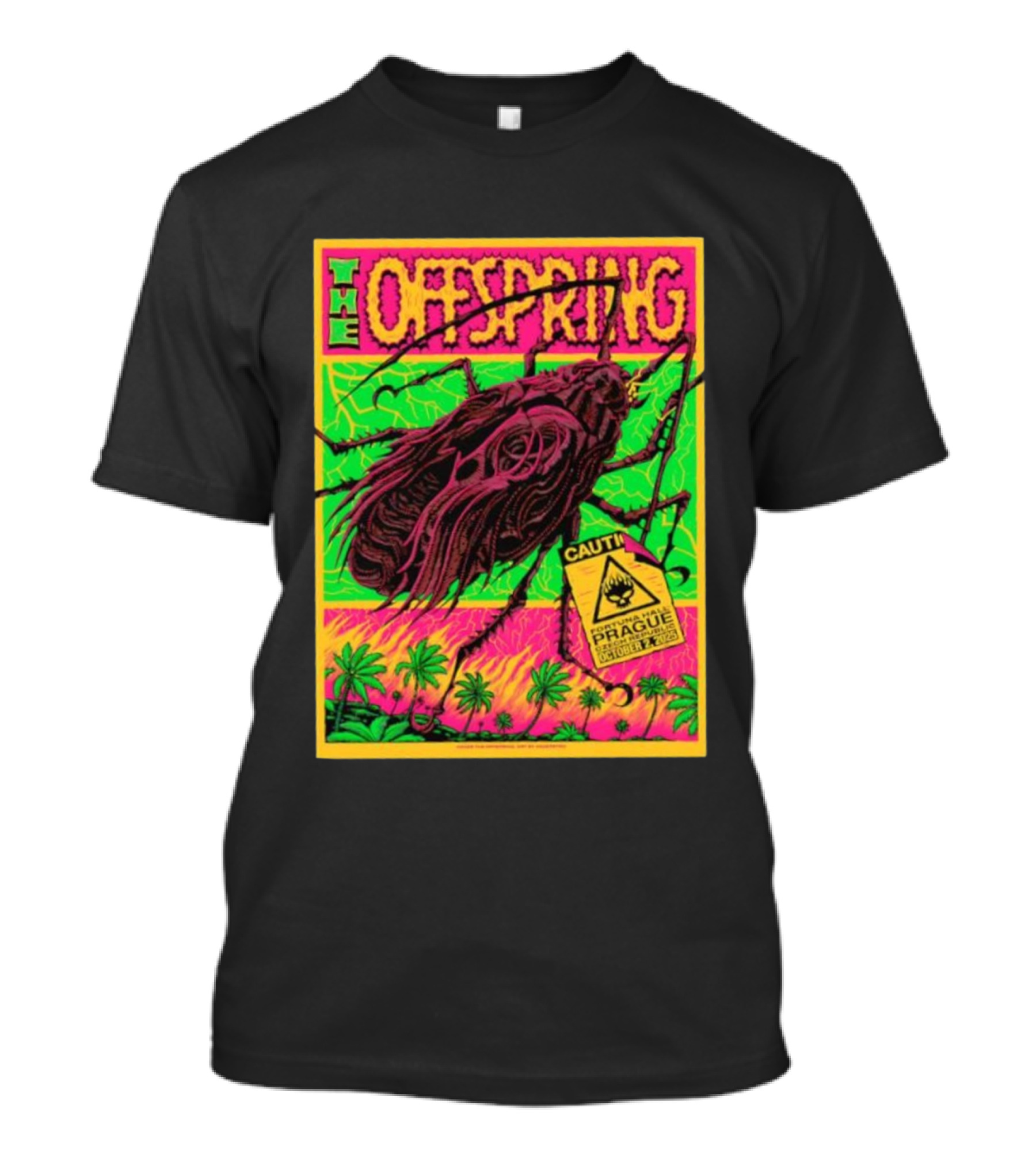 The Offspring Fortuna Hall Prague October 2nd 2025 Caution Insect T-Shirt