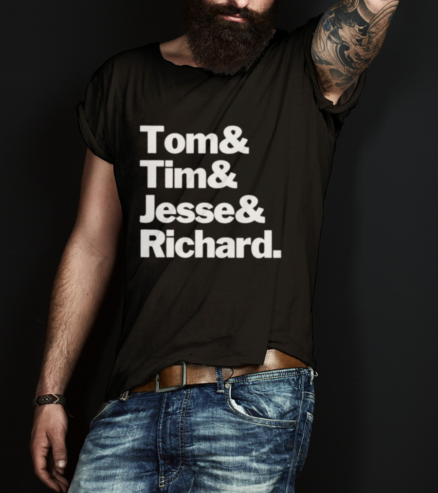 Tom And Tim And Jesse And Richard Text Graphic T-Shirt
