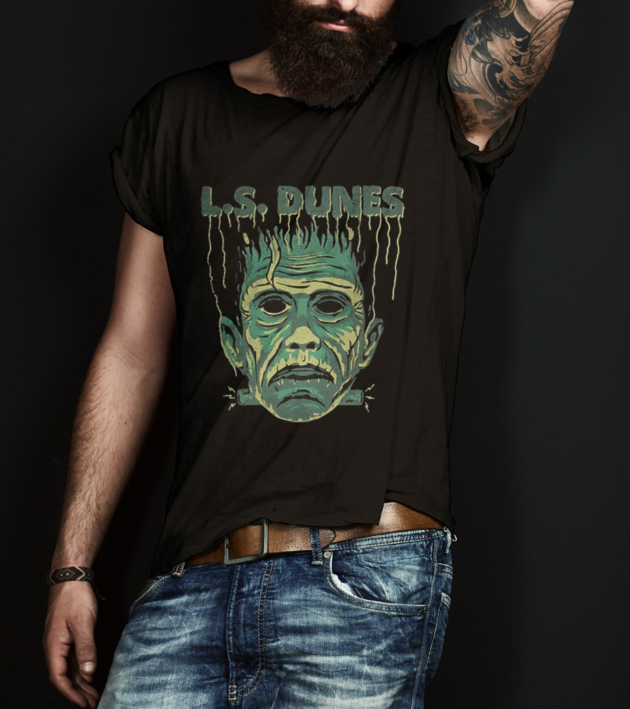L.S. Dunes Frankenstein Halloween Monster Face T-Shirt