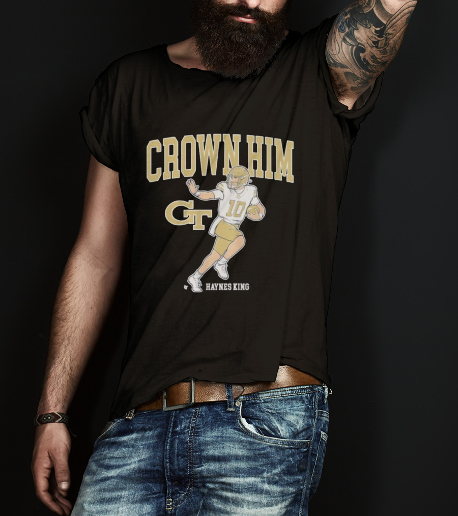 Crown Him GT 10 Georgia Tech Yellow Jackets Football T-Shirt