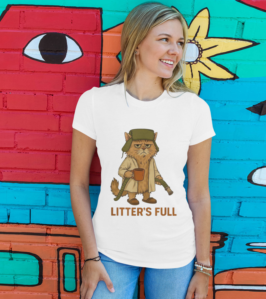 Litter’s Full Cat Coffee And Hose Hat T-Shirt
