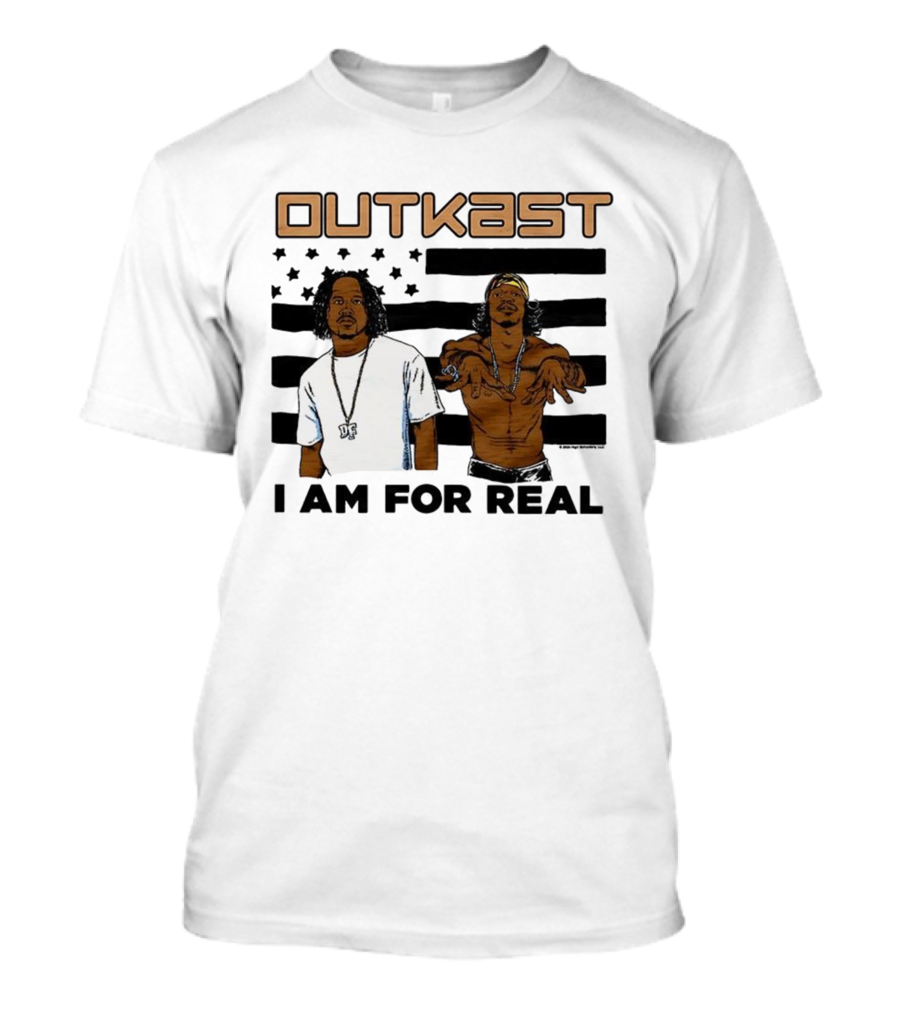 Outkast I Am For Real Flag Comic Style Duo Graphic T-Shirt