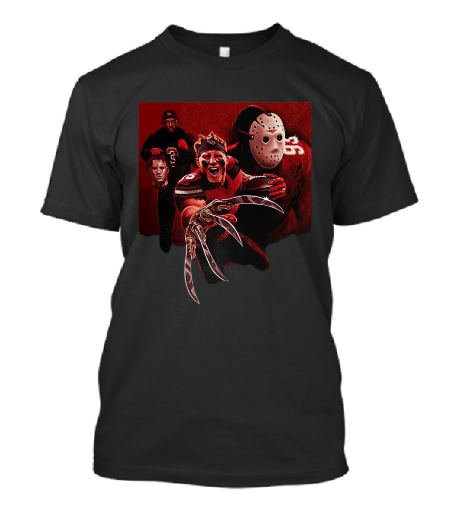Arizona Cardinals 2025 Halloween Horror Football Mashup Freddy Jason Michael Myers Sports Fan Gear T-Shirt