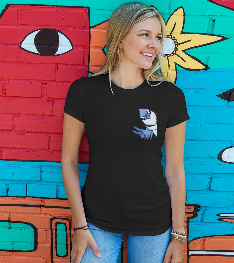 Blue Jay Cyanocitta Cristata Peace Gesture T-Shirt