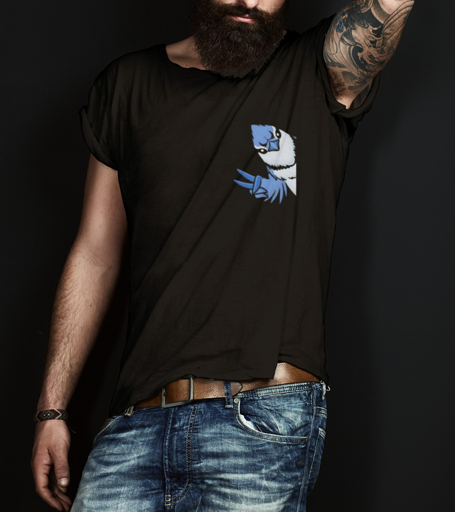 Blue Jay Cyanocitta Cristata Peace Gesture T-Shirt