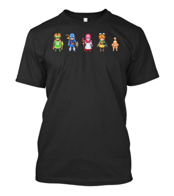 Dragon Quest I & II HD-2D Remake Pixel Heroes Iconic Game Characters T-Shirt
