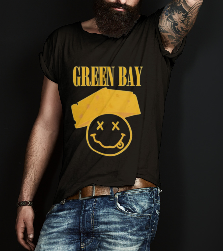Green Bay Cheesehead Smiley Face T-Shirt