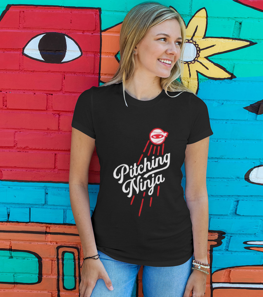 Pitching Ninja Baseball Ninja Los Angeles Dodgers MLB T-Shirt