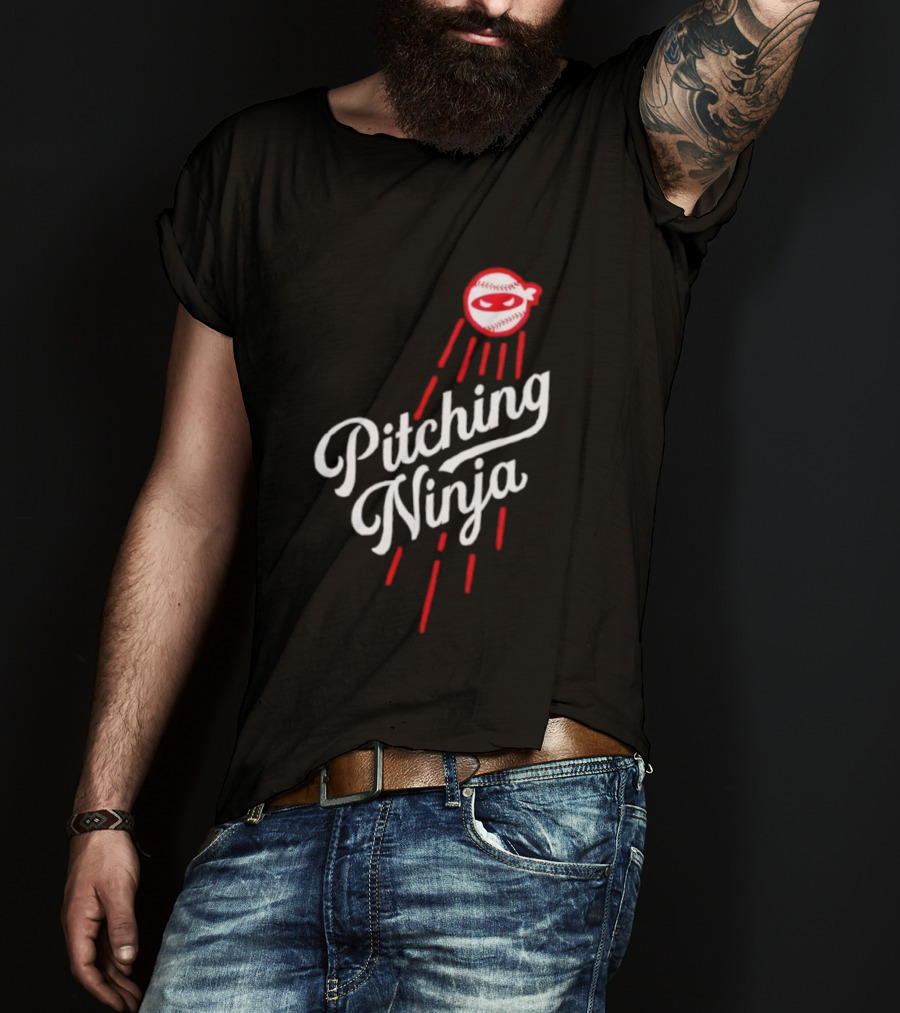 Pitching Ninja Baseball Ninja Los Angeles Dodgers MLB T-Shirt