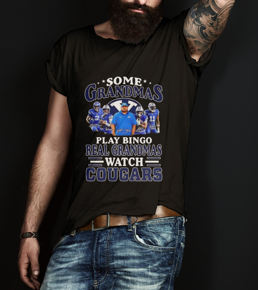Some Grandmas Play Bingo Real Grandmas Cougars Football Signature T-Shirt