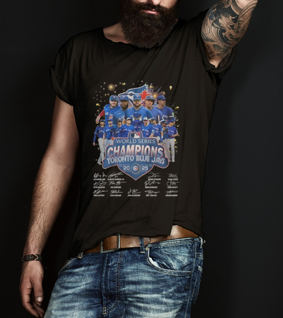 World Series Champions Toronto Blue Jays 2025 MLB Baseball Team Celebration T-Shirt
