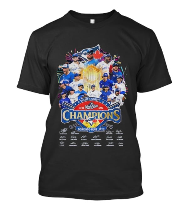 World Series 2025 Champions Toronto Blue Jays Signed MLB Players Celebration T-Shirt