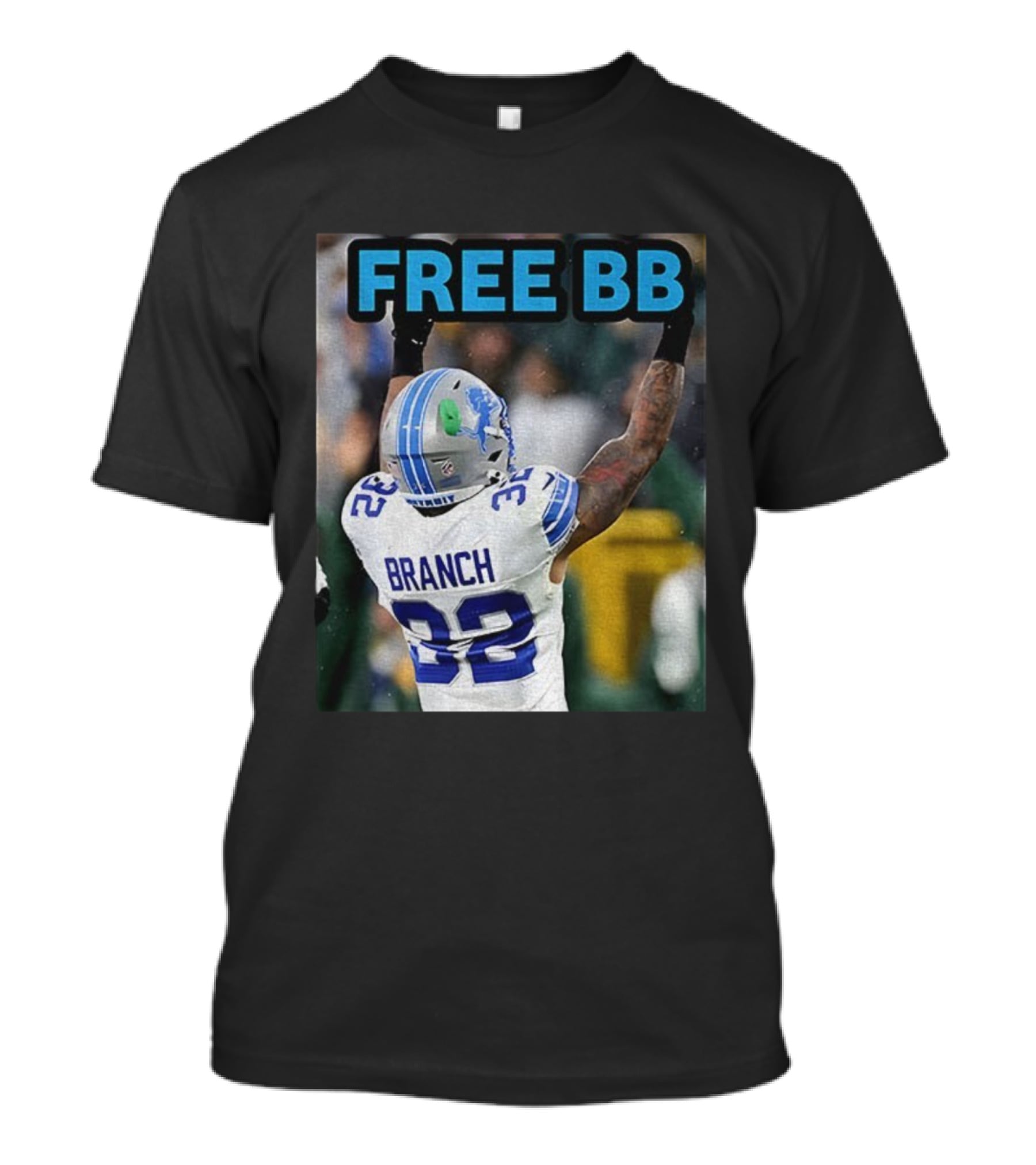Free BB Brian Branch 32 Detroit Lions Football Fan Gear T-Shirt