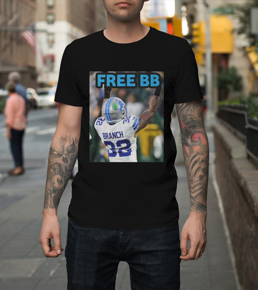 Free BB Brian Branch 32 Detroit Lions Football Fan Gear T-Shirt