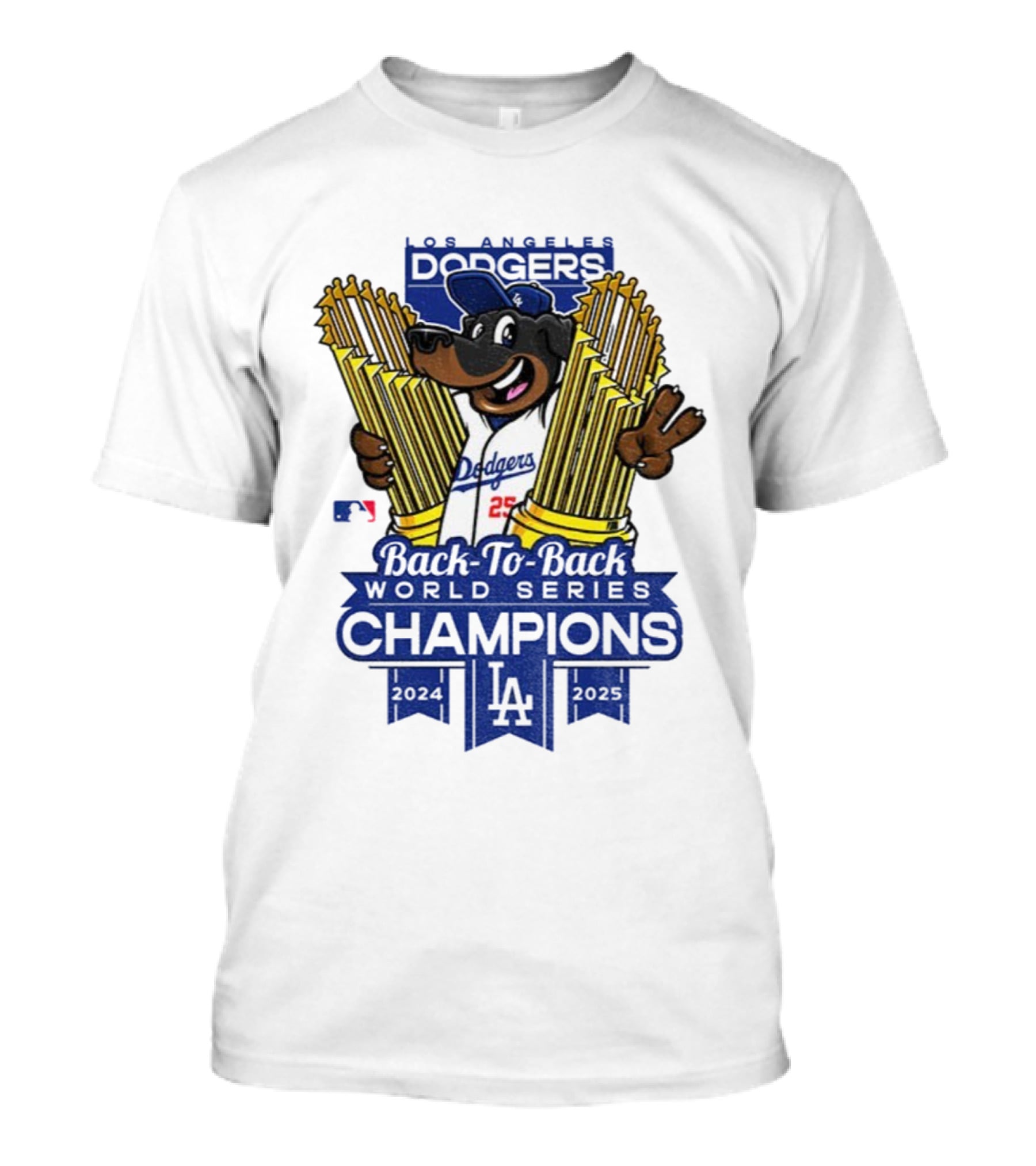 Los Angeles Dodgers Back-to-Back World Series Champions 2024-2025 T-Shirt
