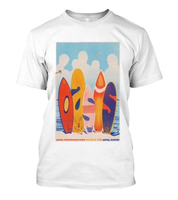 Oasis Sydney Entertainment Centre 3rd March 1998 Australia Surfboard Art T-Shirt