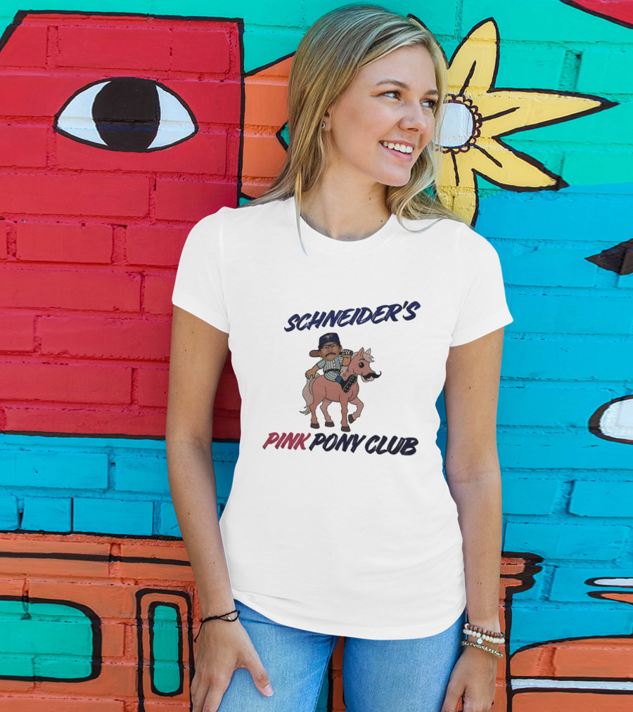Schneider's Pink Pony Club Toronto Blue Jays Character Riding Cartoon Pony T-Shirt
