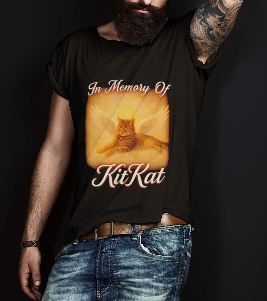 In Memory Of Kit Kat Angel Wings Halo Pet Cat Memorial T-Shirt