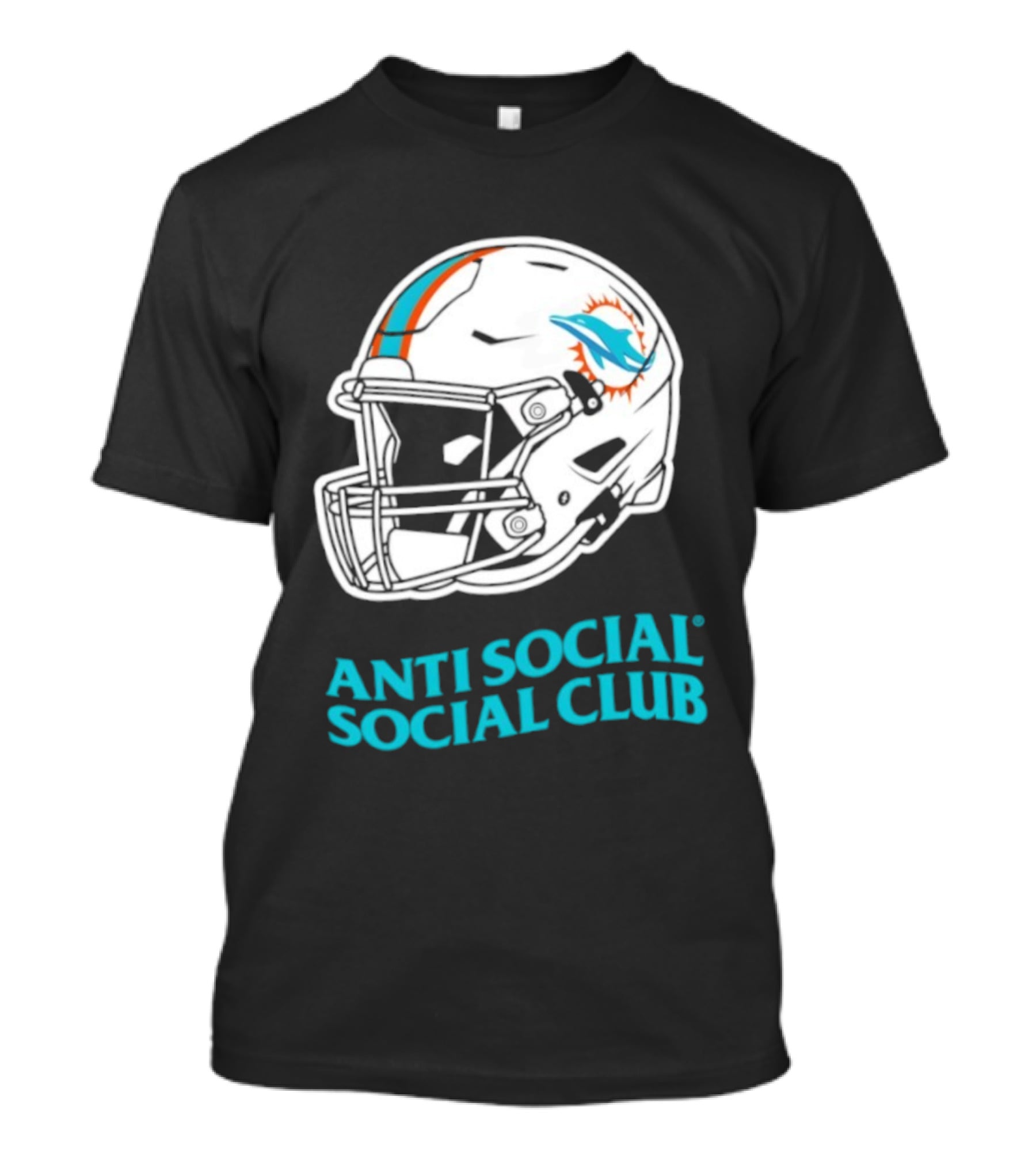 Miami Dolphins Anti Social Social Club Helmet Collaboration T-Shirt