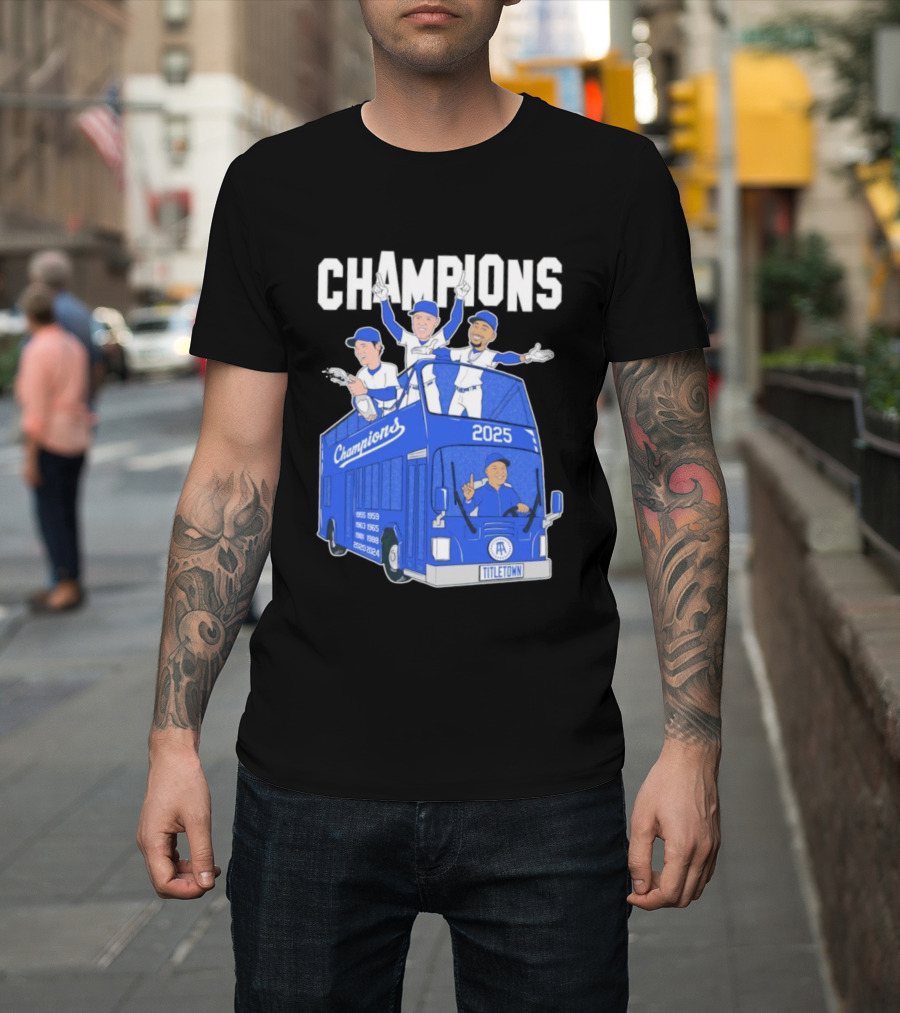 Los Angeles Dodgers Champions 2025 Yoshinobu Yamamoto Shohei Ohtani Mookie Betts Titletown T-Shirt