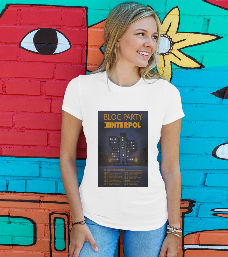 Bloc Party Interpol UK EU Co-Headline Tour November 2026 T-Shirt