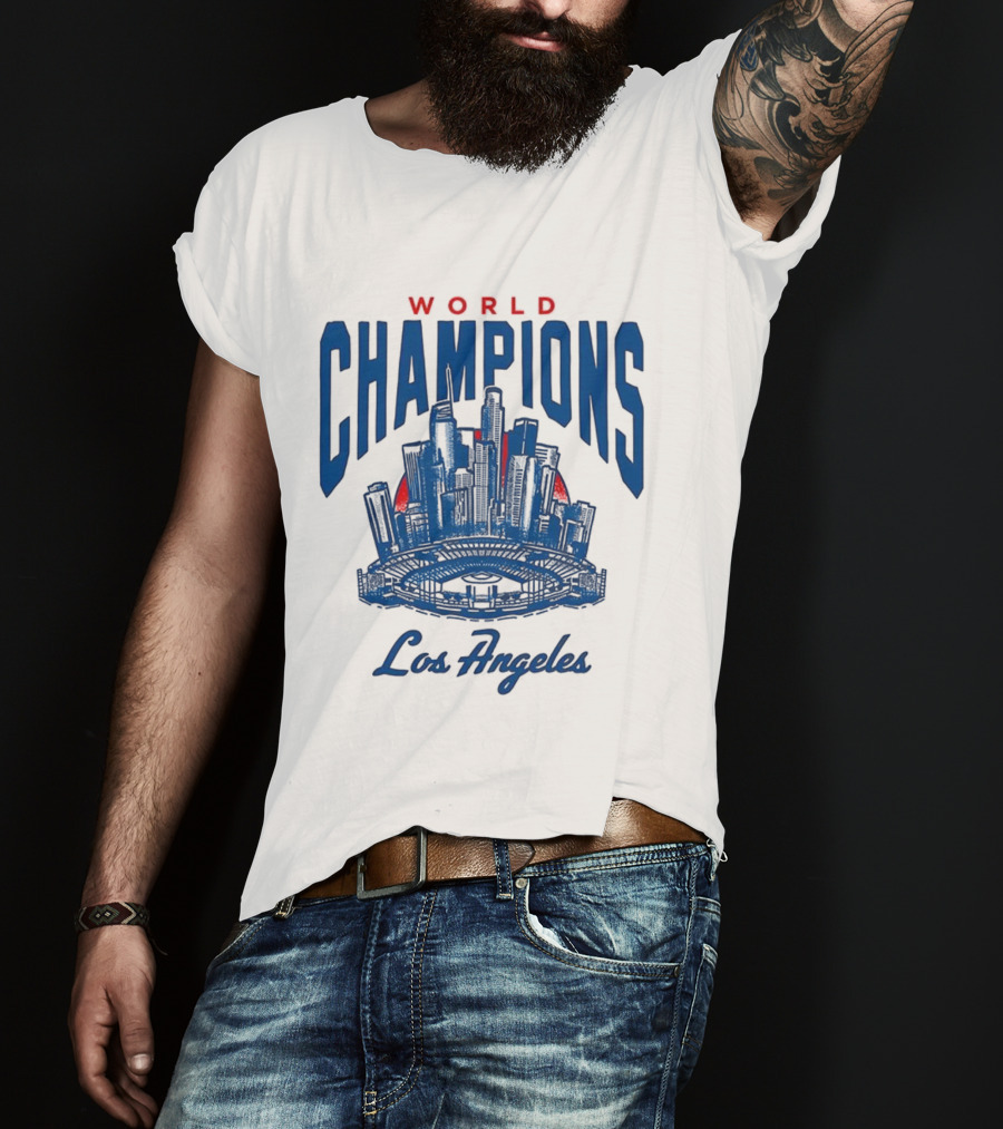World Champions Los Angeles Dodgers Skyline 2025 T-Shirt