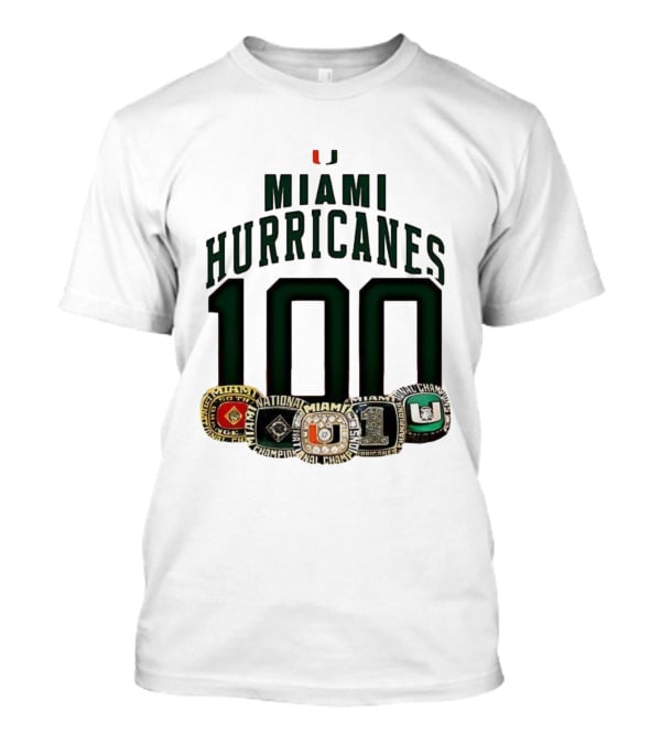 Miami Hurricanes 100 National Champions Rings T-Shirt